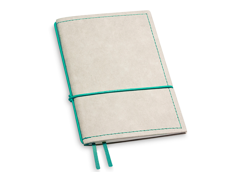 A6 1er notebook Texon stone / turquoise, 1 inlay (L200)