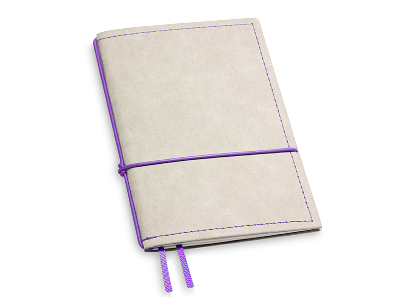 A6 1er notebook Texon stone / purple, 1 inlay (L200)