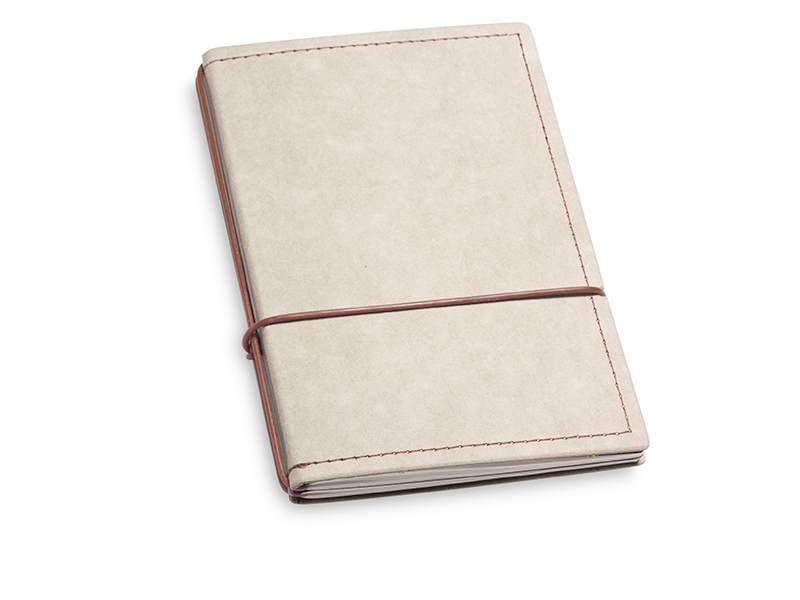 A6 3er notebook Texon stone / brown, 2 inlays  (L200)