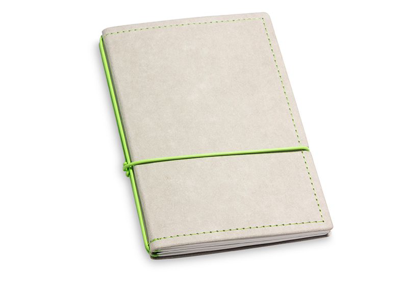 A6 2er Notizbuch Texon stone / grün mit Notizenmix und Doppeltasche