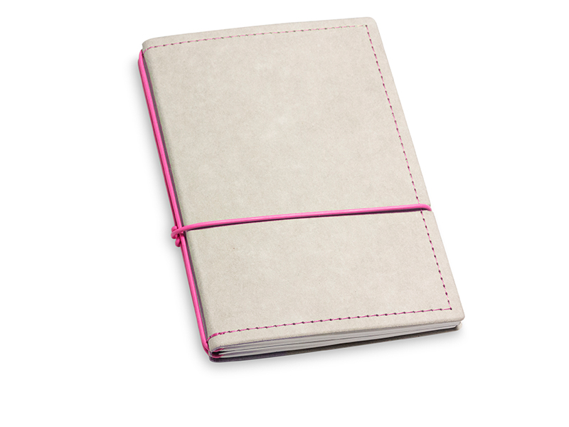 A6 3er notebook Texon stone / magenta, 2 inlays  (L200)