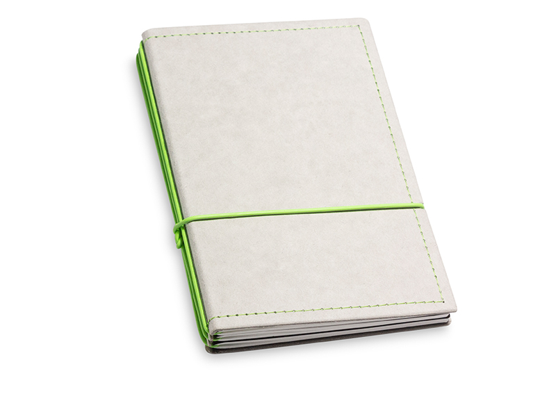 A6 3er notebook Texon stone / green, 3 inlays  (L200)