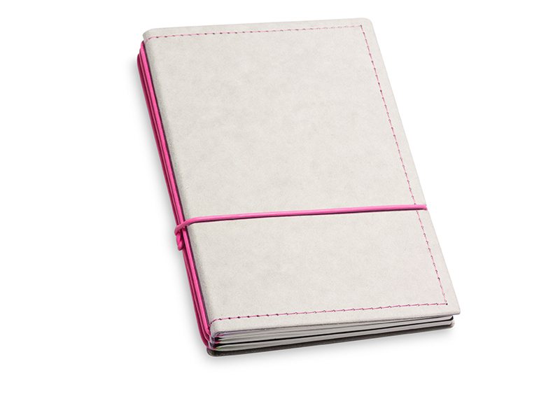A6 3er notebook Texon stone / magenta, 3 inlays  (L200)
