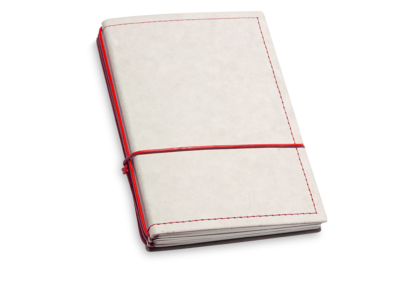 A6 3er notebook texon with weekly calendar 2024, stone/red (L200)