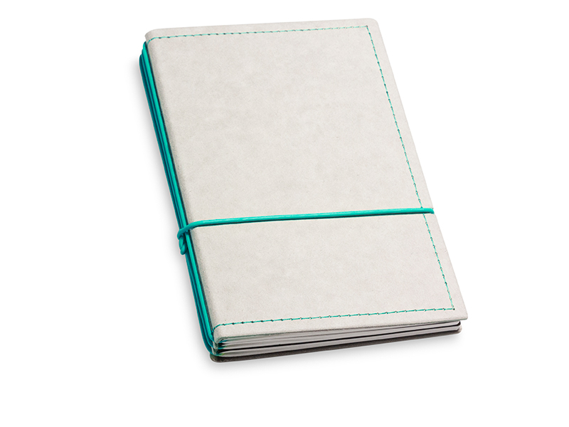 A6 3er notebook texon with weekly calendar 2024, stone/turquoise (L200)