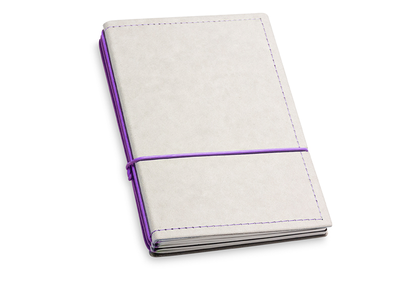 A6 3er notebook texon with weekly calendar 2024, stone/purple  (L200)