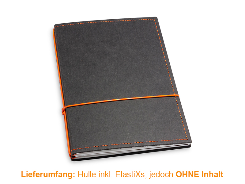 A5 Hülle 2er Texon schwarz/orange inkl. ElastiXs
