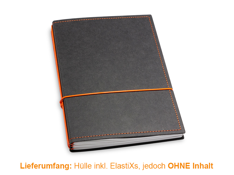 A5 Hülle 3er Texon schwarz/orange inkl. ElastiXs
