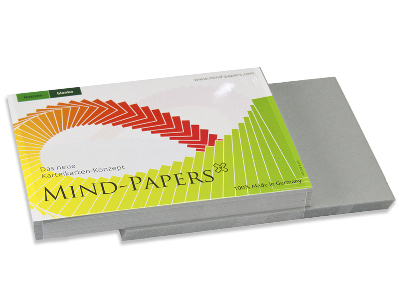 DIN A5 Mind-Papers Nachfüllpack, 100 Karteikarten, Farbe: schiefer
