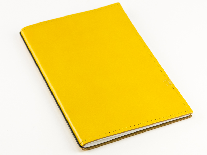 A5 1er Notizbuch Leder glatt gelb